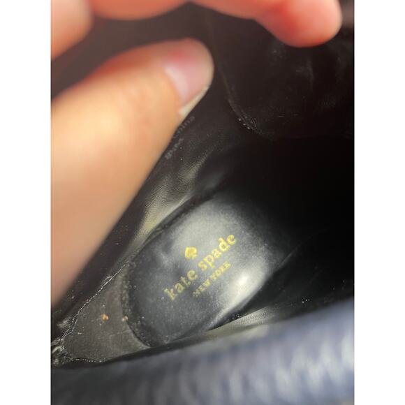 Kate Spade Lace Up Wool Colorblock Wedge Bootie Shoes Blue Womens Size 8.5 - Picture 7 of 8